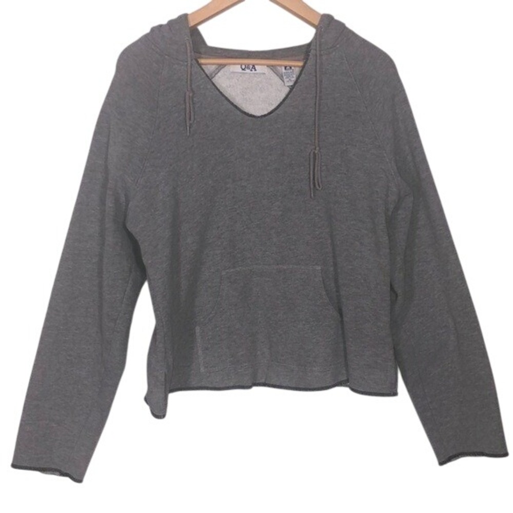 Q&A Grey Cropped Hoodie‎ Size XL